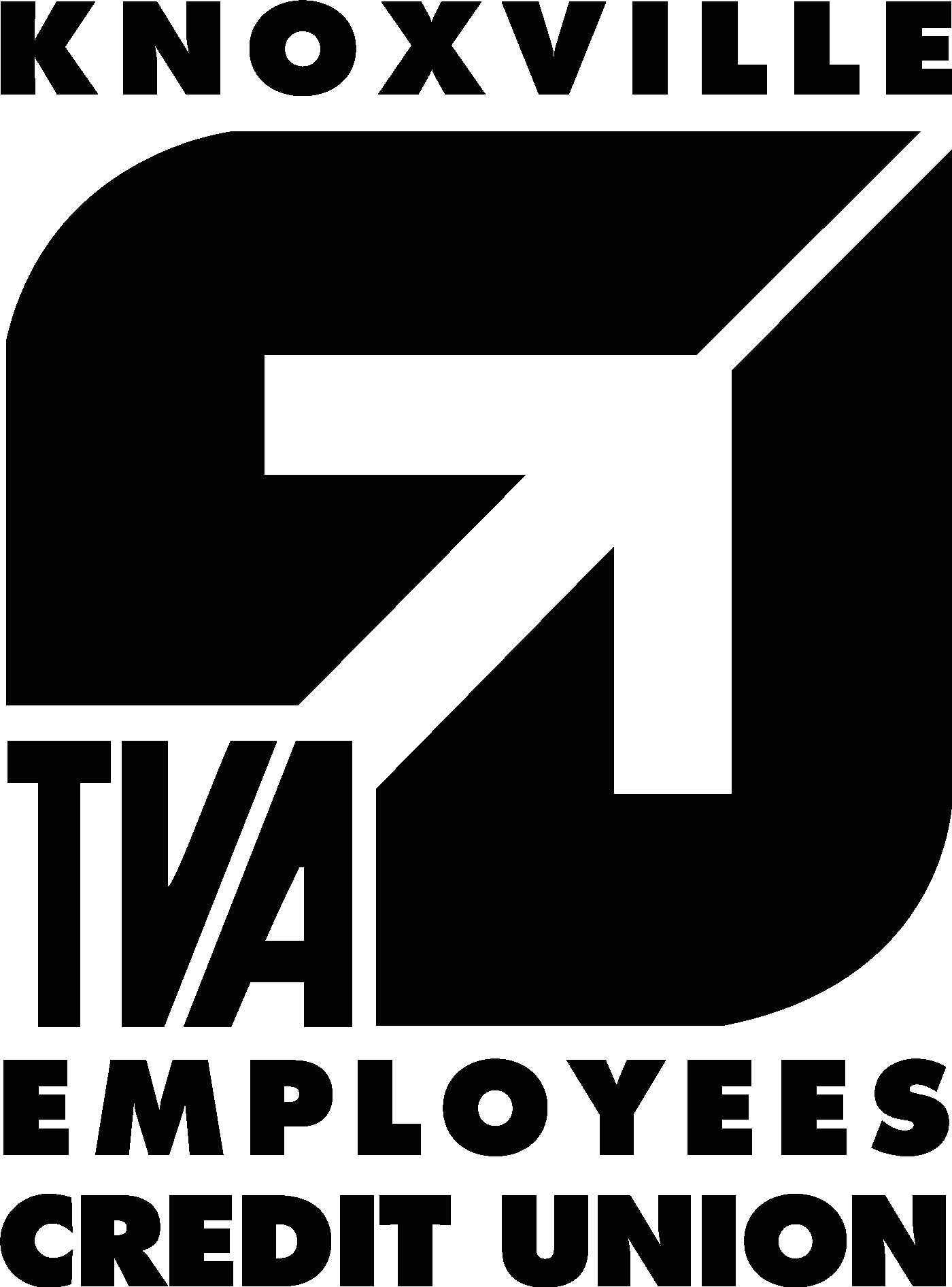 Knoxville TVA Employees Credit Union BLACK Logo Vector Logo